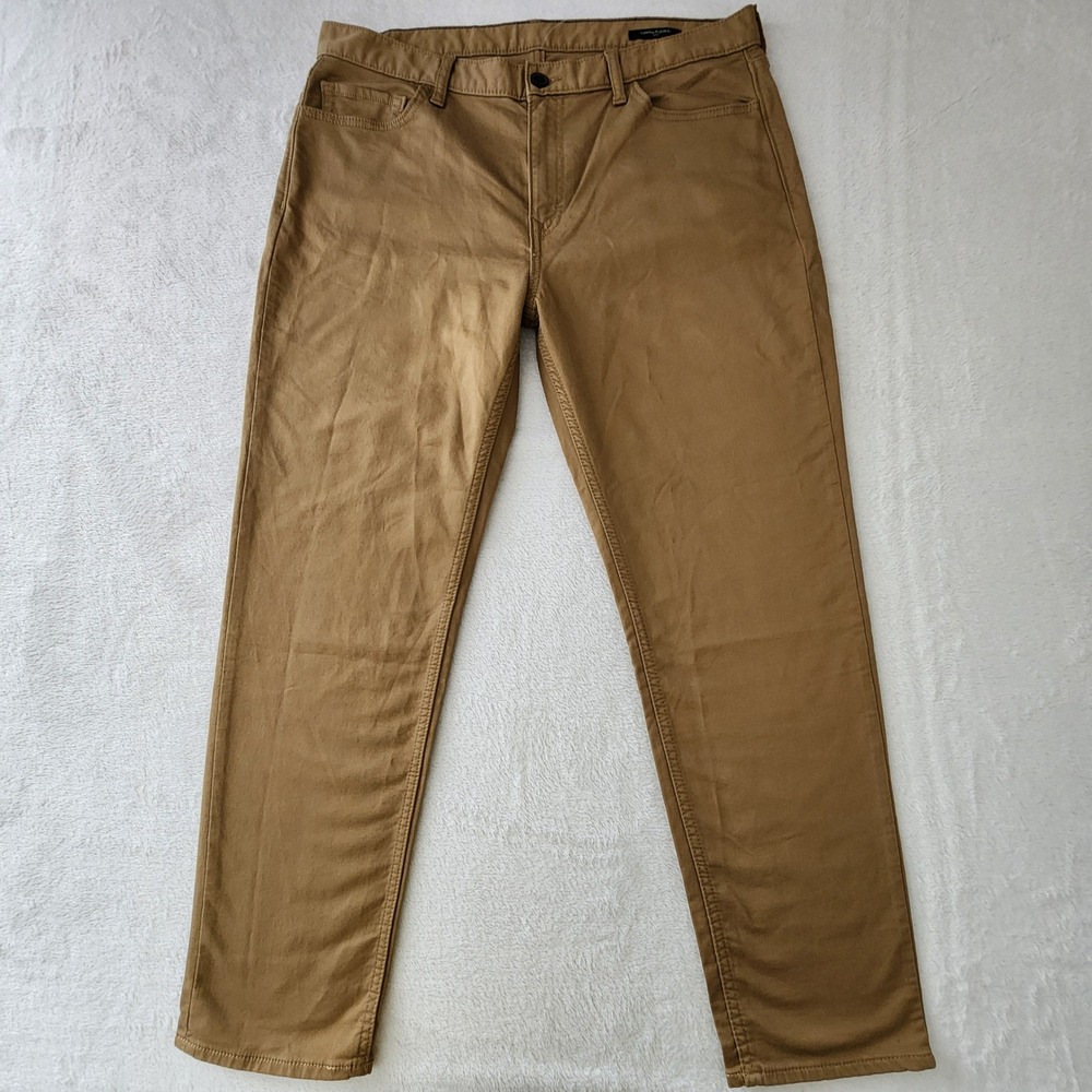 Banana Republic Washwell Chino Pants Mens 36x30 Brown Stretch Twill Slim Casual